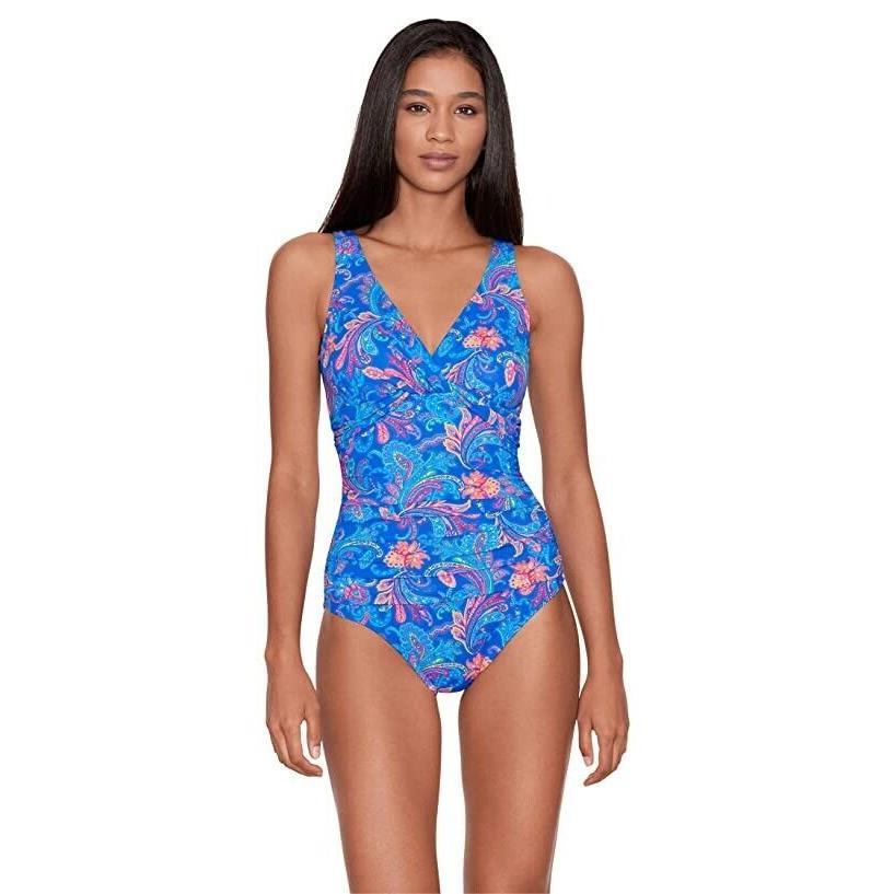 Ralph Lauren Multi Twist Over-the-shoulder Underwire One-piece Swimsuit US 14