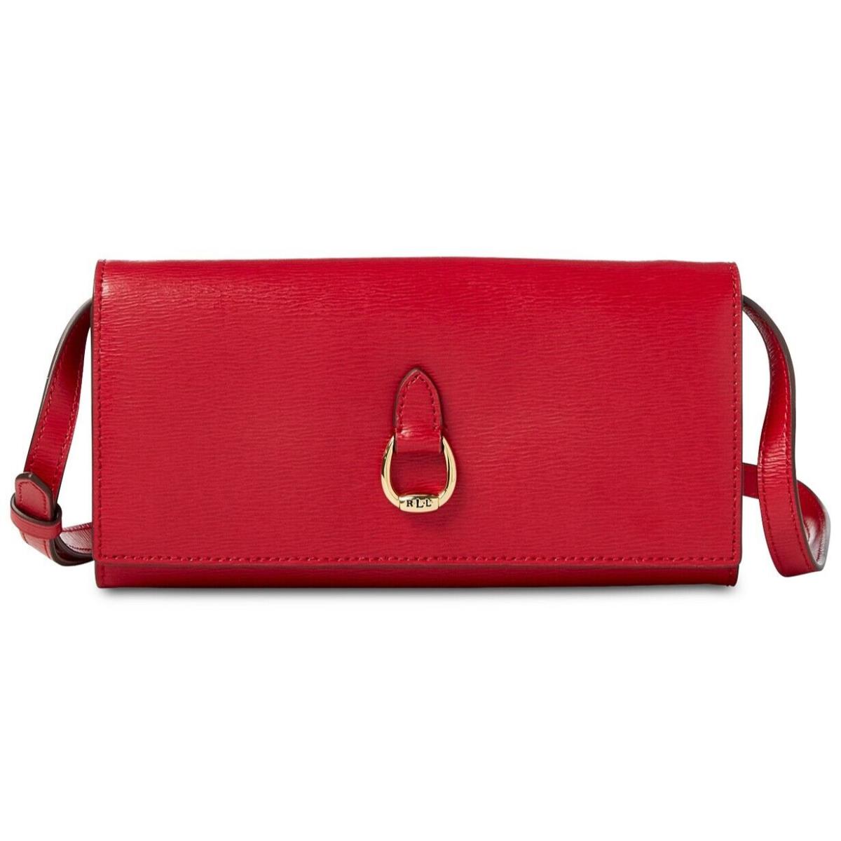 Ralph Lauren Women`s Bennington Crossbody Leather Wallet Red