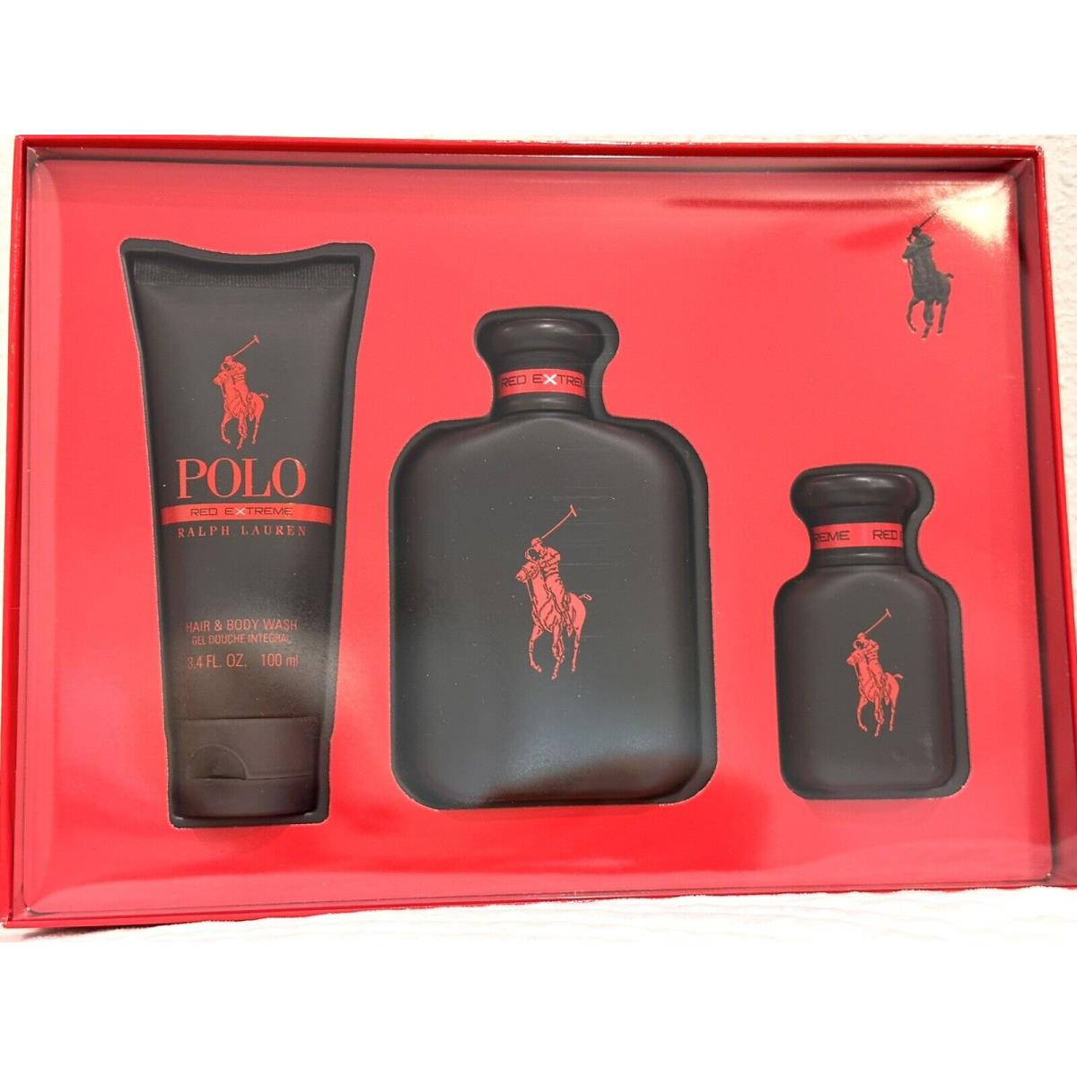 Ralph Lauren Polo Red Extreme Parfum Men 4.2 oz 125ML Gift Set