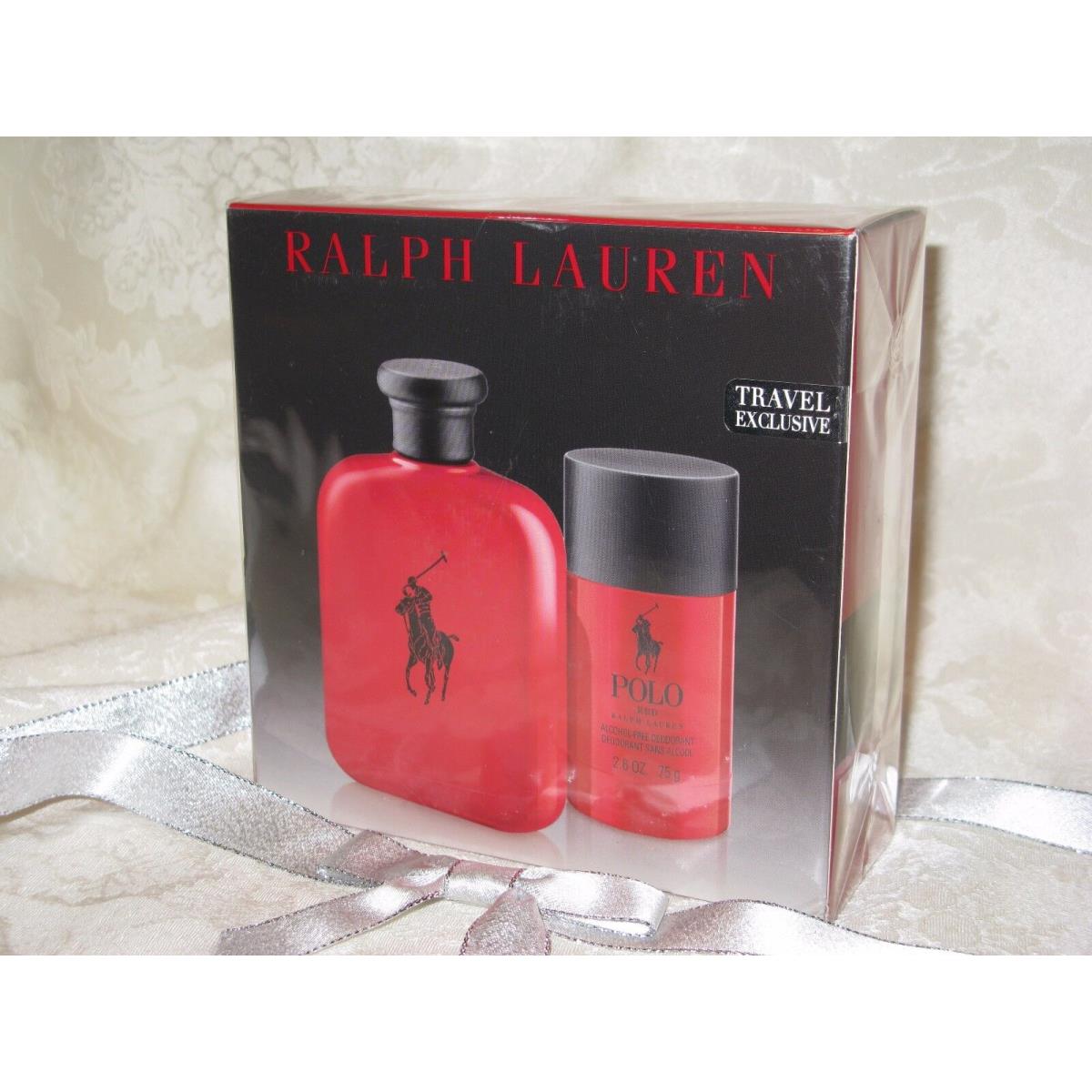 Ralph Lauren Polo `red` Men`s Eau de Toilette Spray and Deodorant. New