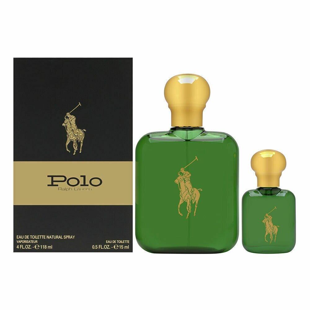 Ralph Lauren Polo 2 Pc. Gift Set For Men Edt Spray 4 Oz + Edt 0.5 Oz Box