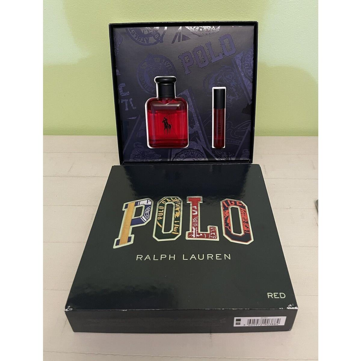 Ralph Lauren Polo Red Holiday Gift Set For Men 2.5 1.0 Oz