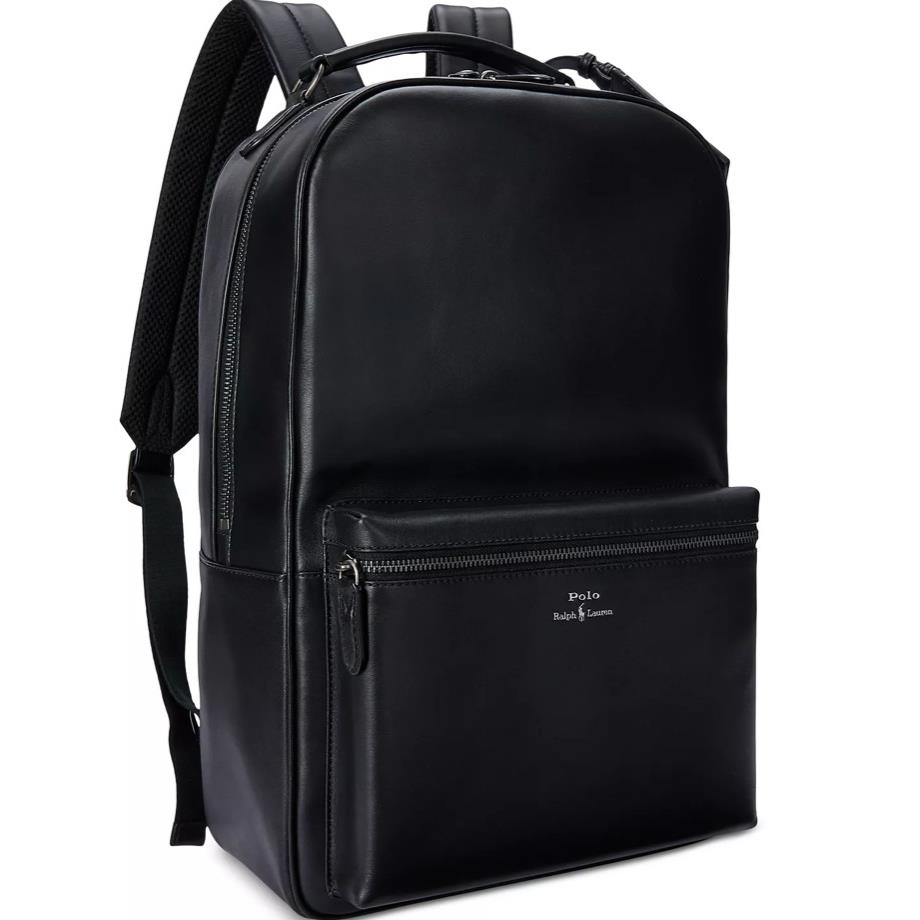 Ralph Lauren Men`s Smooth Leather Backpack Black