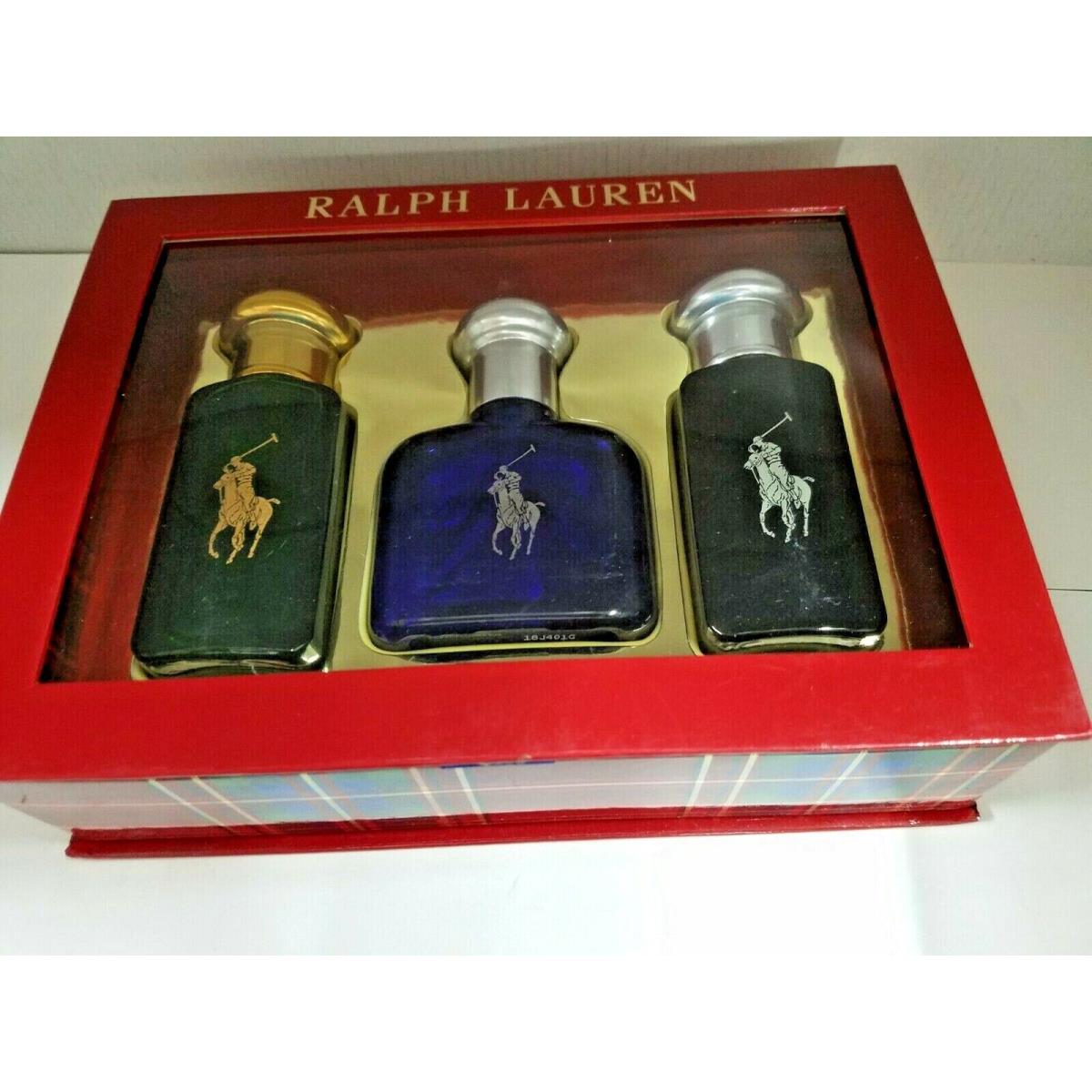 Polo Green Blue Black By Ralph Lauren Men`s 3Piece Gift Set See Item Description