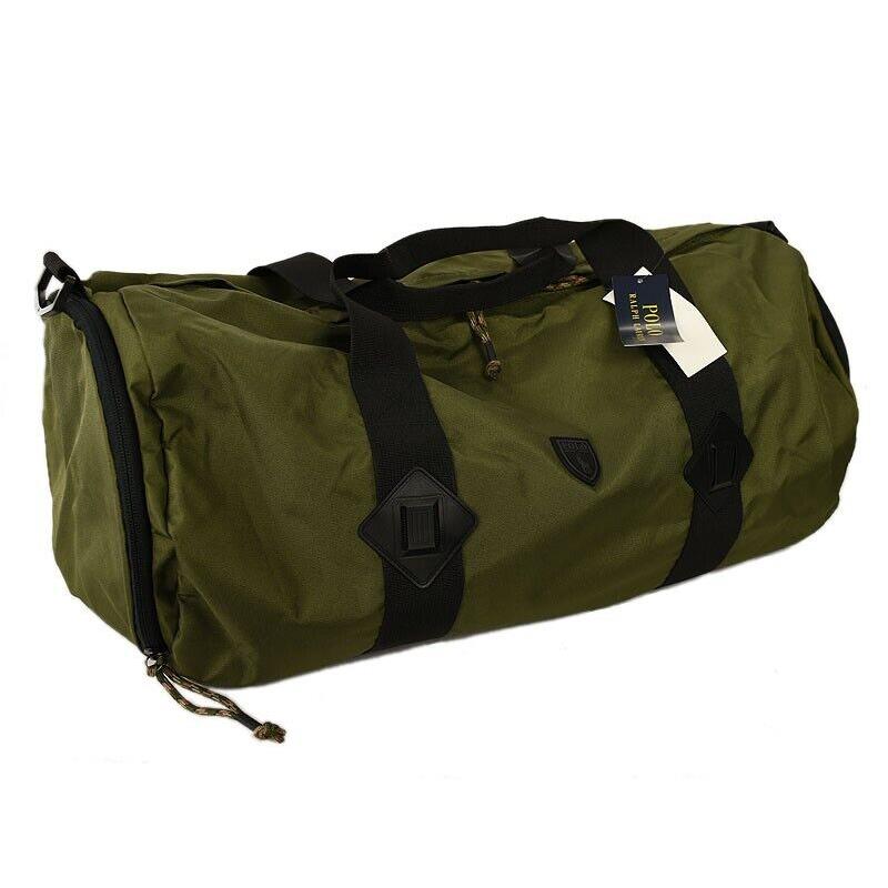 Polo Ralph Lauren Olive Green Badge Lightweight Canvas Duffle Gym Bag