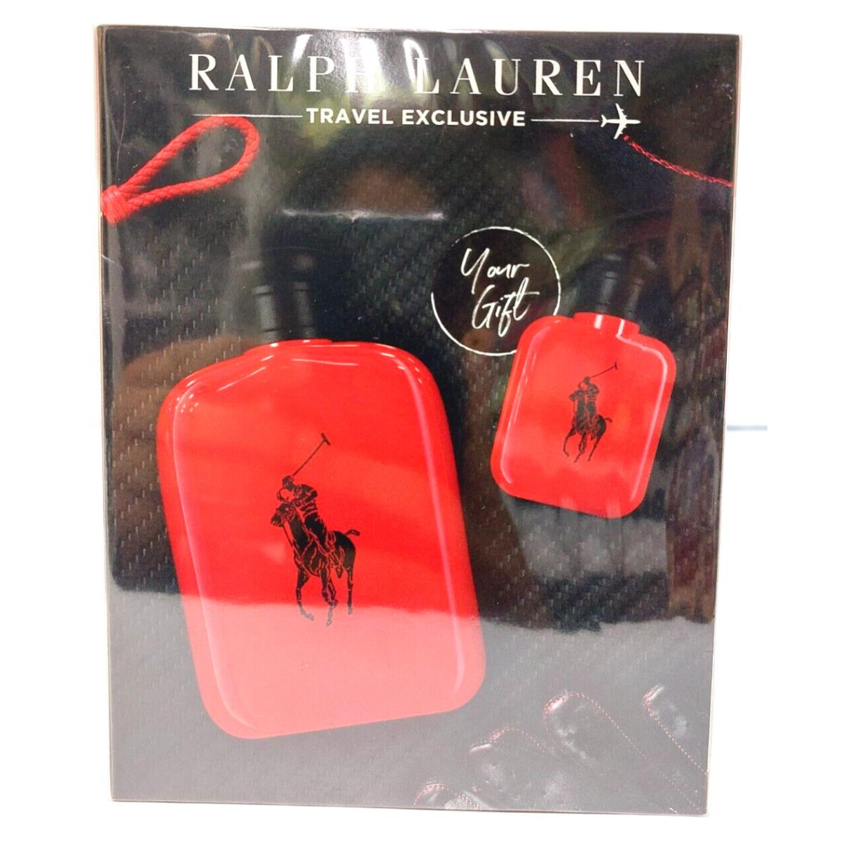 Polo Ralph Lauren Red Travel Exclusive Edt Spray 4.2oz + 0.5oz For Men