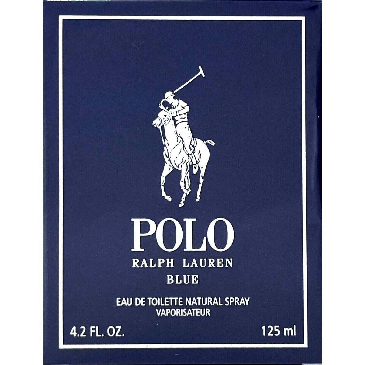 Ralph Lauren Polo Blue Eau DE Toilette Spray For Men 4.2 Oz / 125 ml