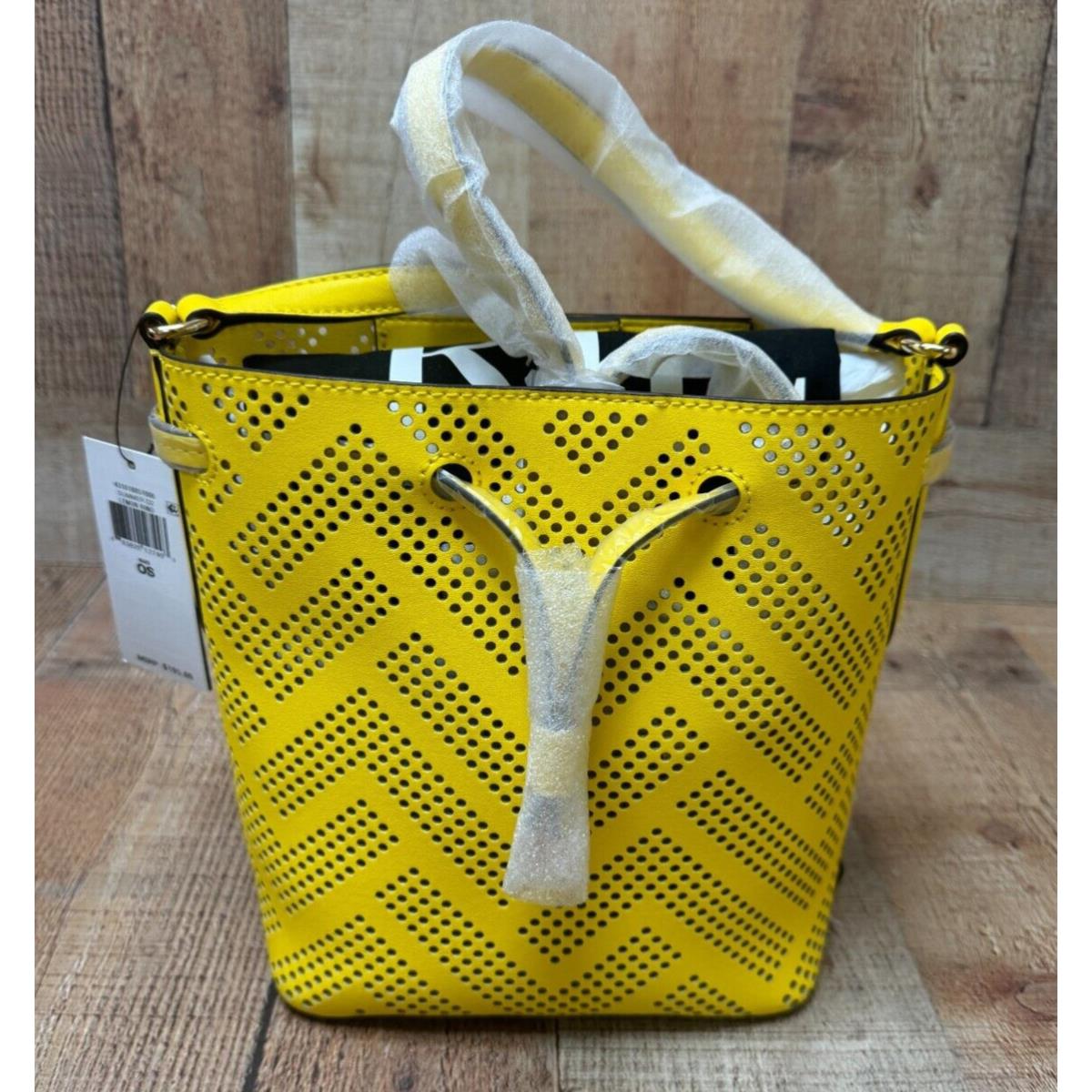 Lauren Ralph Lauren Debby II Bag Womens Lemon Rind Perforated Drawstring Leather