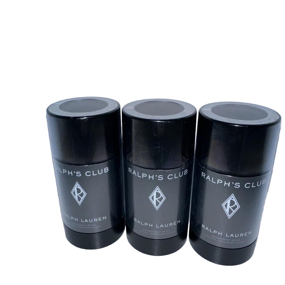 Ralph`s Club Ralph Lauren Men`s Deodorant Solid Stick 2.6 Oz. Lot Of 3