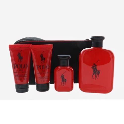 Polo Red by Ralph Lauren 5 Piece Gift Set - 4.2 OZ Eau DE Toilette Spray