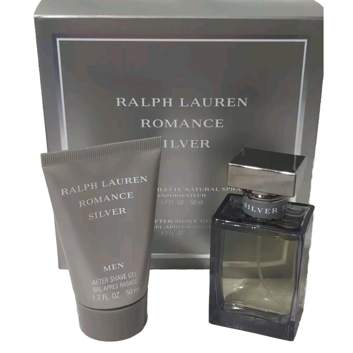 Ralph Lauren Romance Silver 2 Piece Set Spray 1.7 Oz /after Shave Gel 1.7 Oz