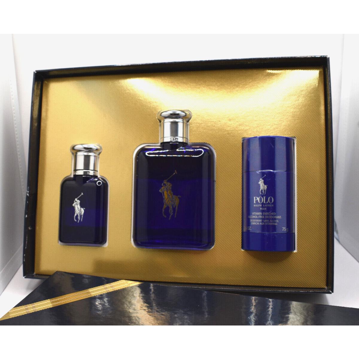 Ralph Lauren Polo Blue 3 Pcs Gift Set Men`s Eau de Toilette Spray+ Deodorant