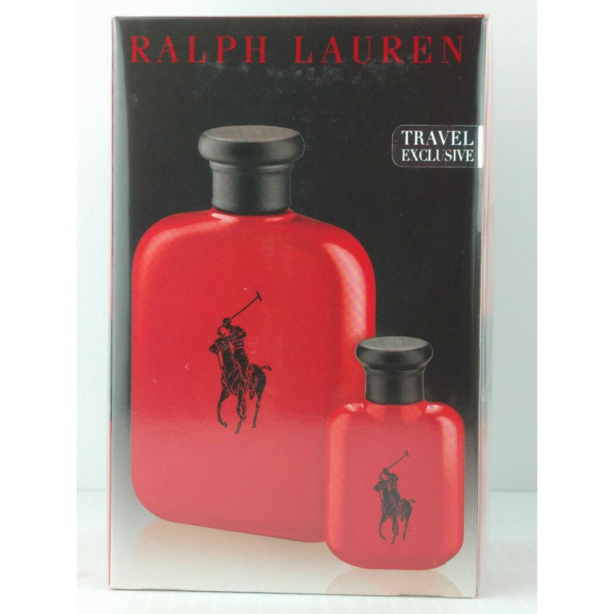 Polo Red By Ralph Lauren 2pc Set Men 4.2oz Eau De Toilette Spray+.5oz Mini