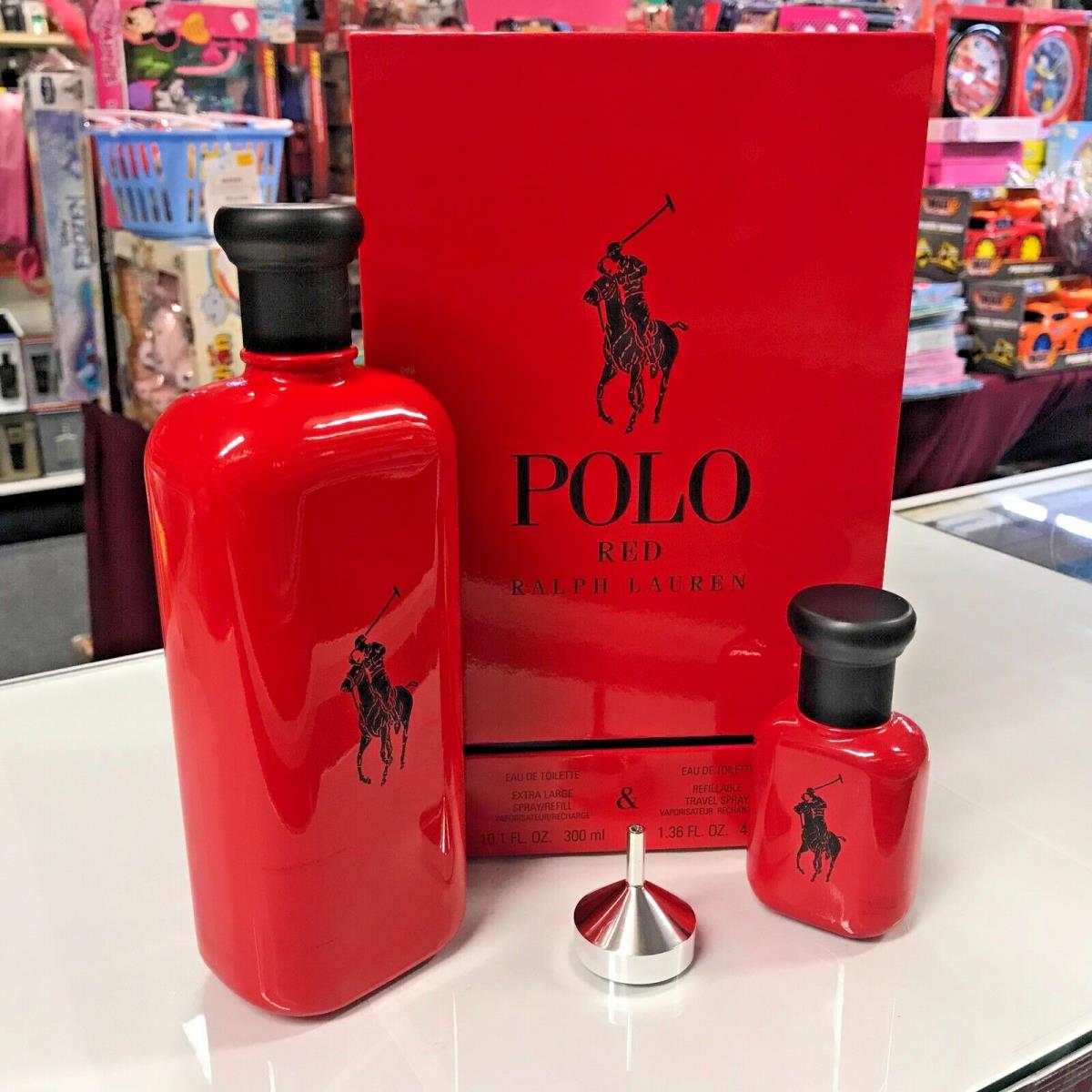 Polo Red Ralph Lauren 300ml 40ml X-large Eau De Toilette Spray Refillable Set