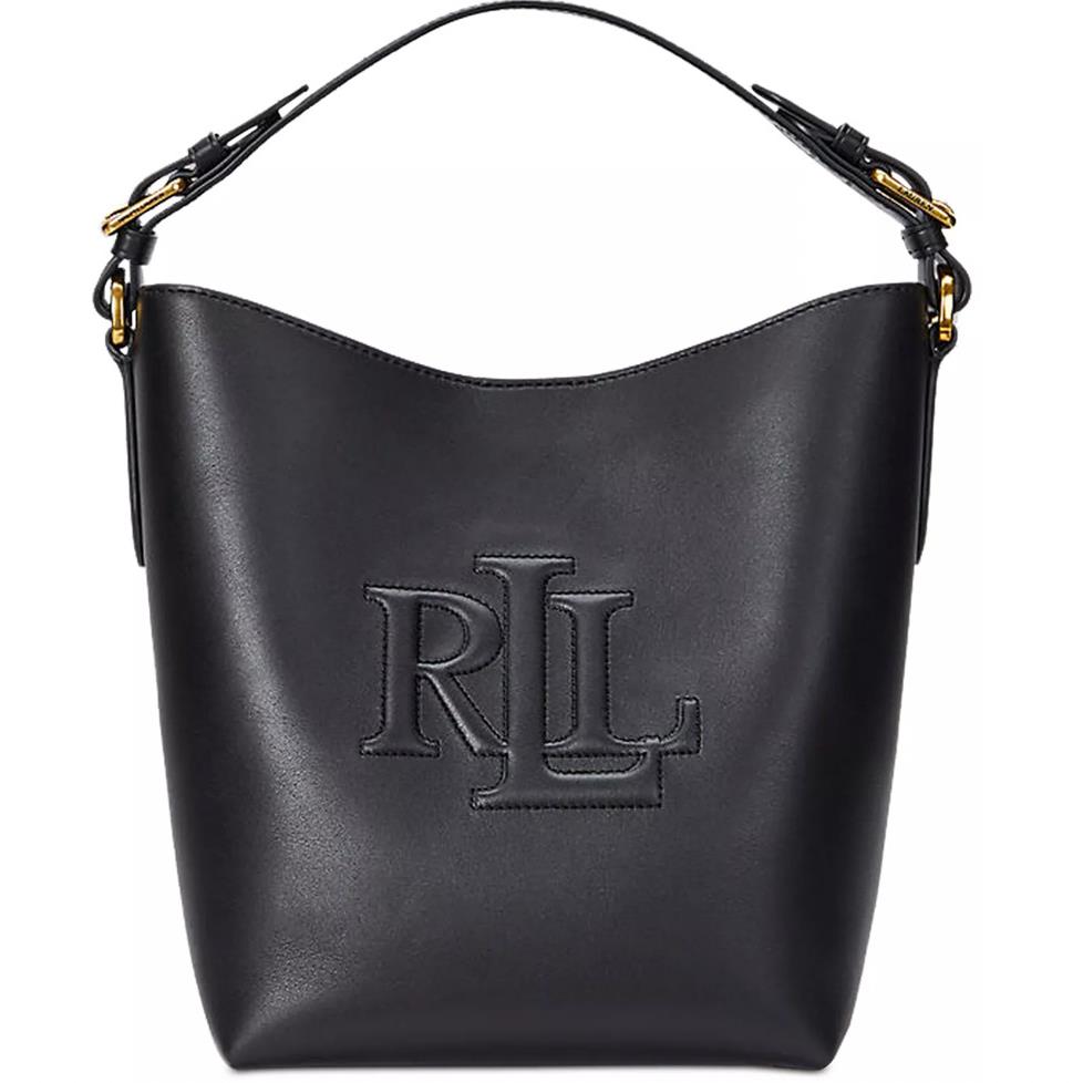 Ralph Lauren Witley Small Leather Bucket Bag Black