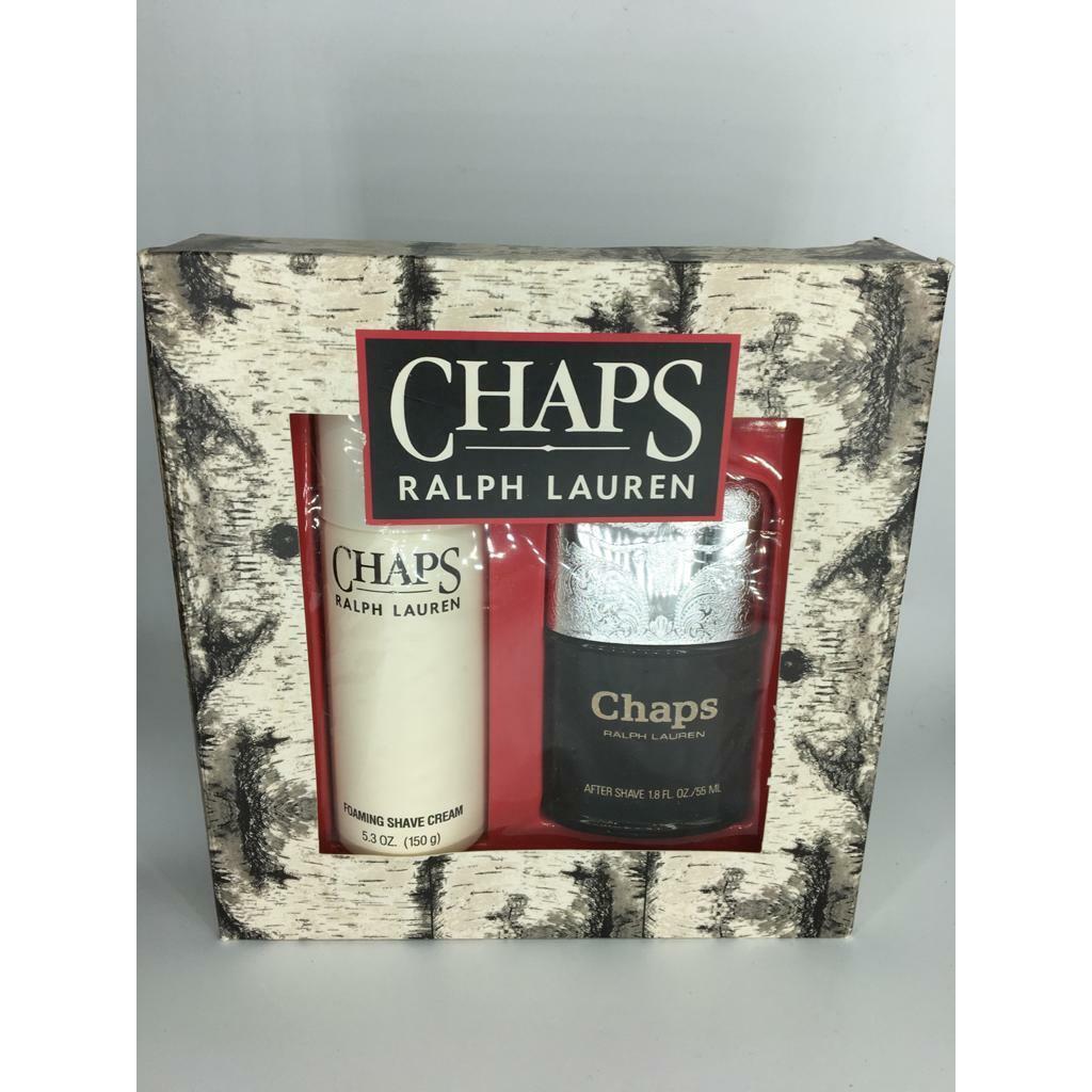 Chaps by Ralph Lauren Set: After Shave1.8 oz Foaming Shaving Cream5.3oz Box NP