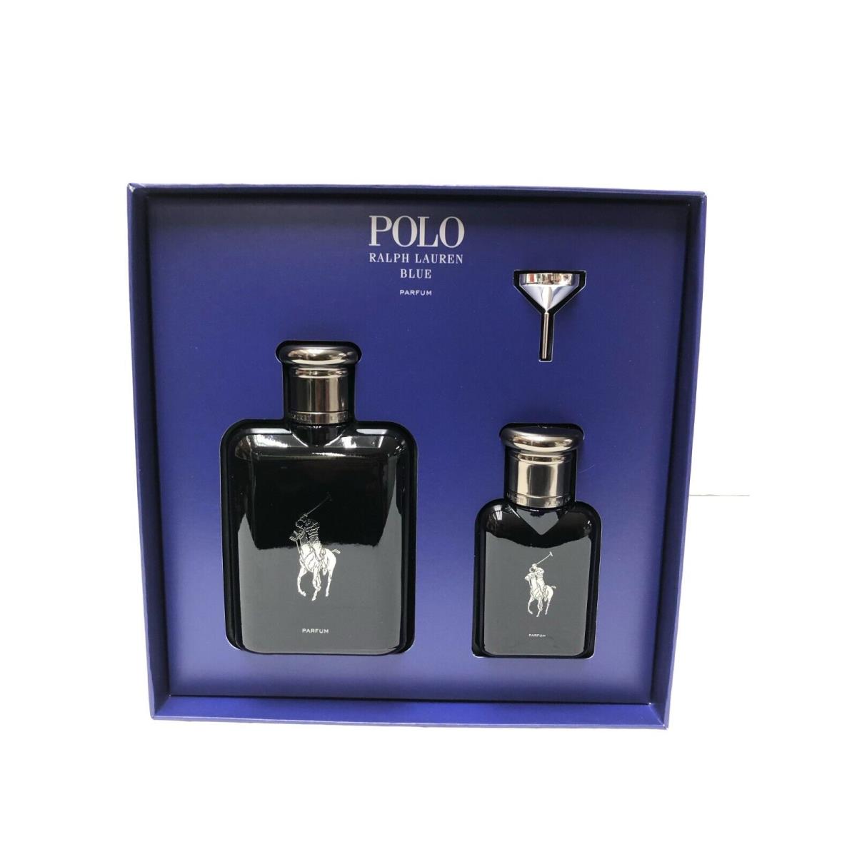 Polo Ralph Lauren Blue Parfum 3pcs Giftset For Men Parfum 4.2oz Parfum 1.36oz