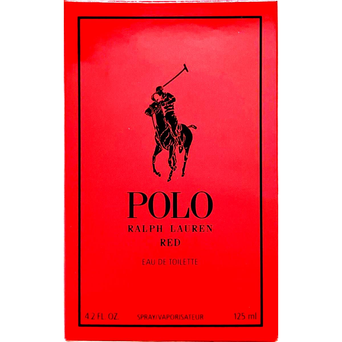 Ralph Lauren Polo Red Eau DE Toilette Spray For Men 4.2 Oz / 125 ml