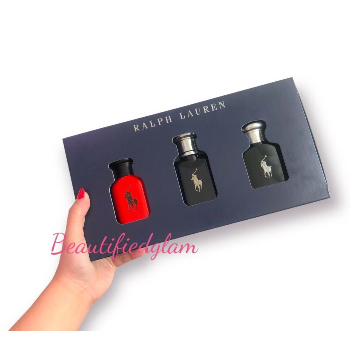 Ralph Lauren Polo 3-Piece Gift Set Polo Blue Black Red 40ML X 3