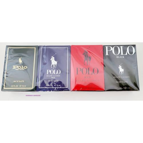 Polo 4 Piece Mini Set Edt 0.5 OZ Polo Green Blue Red and Black Ralph Lauren