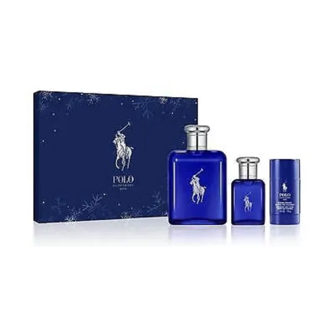 Ralph Lauren Polo Blue 3PC Set 4.2oz Edt Spray + 1.36oz Edt Spray + 2.5oz Deo S