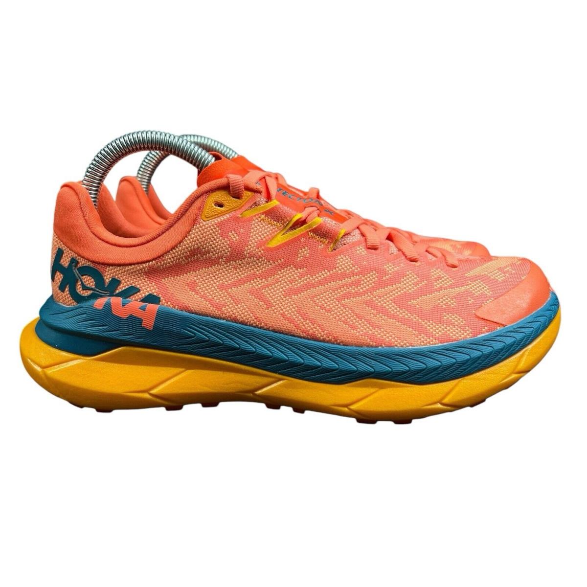 Hoka One One Tecton X Camellia Orange Blue Running Shoes Women`s Sizes 7.5-11 B