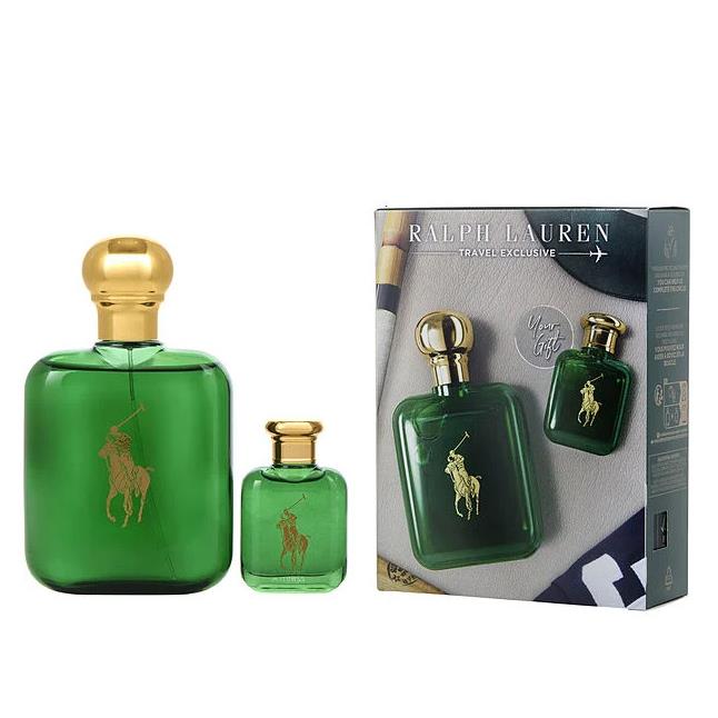 Polo Green by Ralph Lauren 2 Set For Men 4.0oz Edt 0.5oz Mini Box