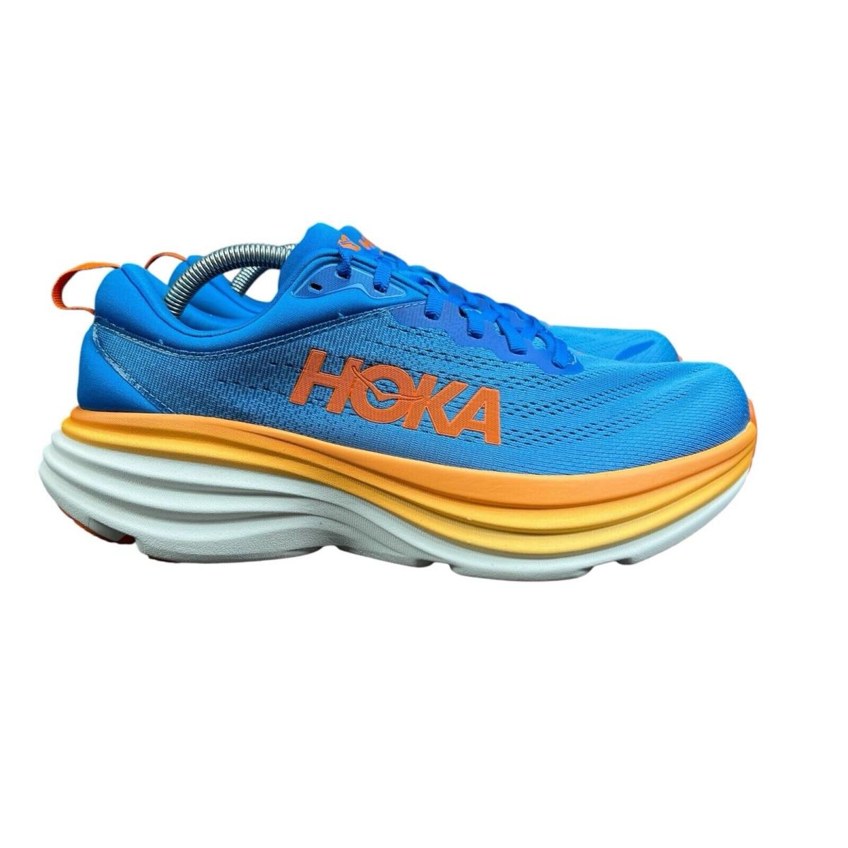 Hoka One One Bondi 8 Costal Sky Vibrant Orange Running Shoes Men`s Sz 10.5 - 12 - Blue