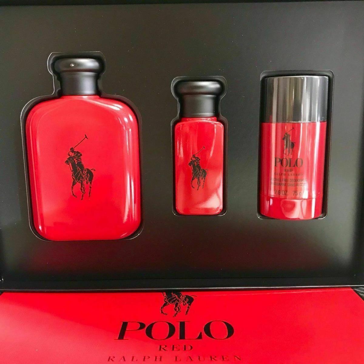 Ralph Lauren Polo Red 3 Pcs Set with 4.2 +1.0 oz and 2.6 Deodorant Stick For Men