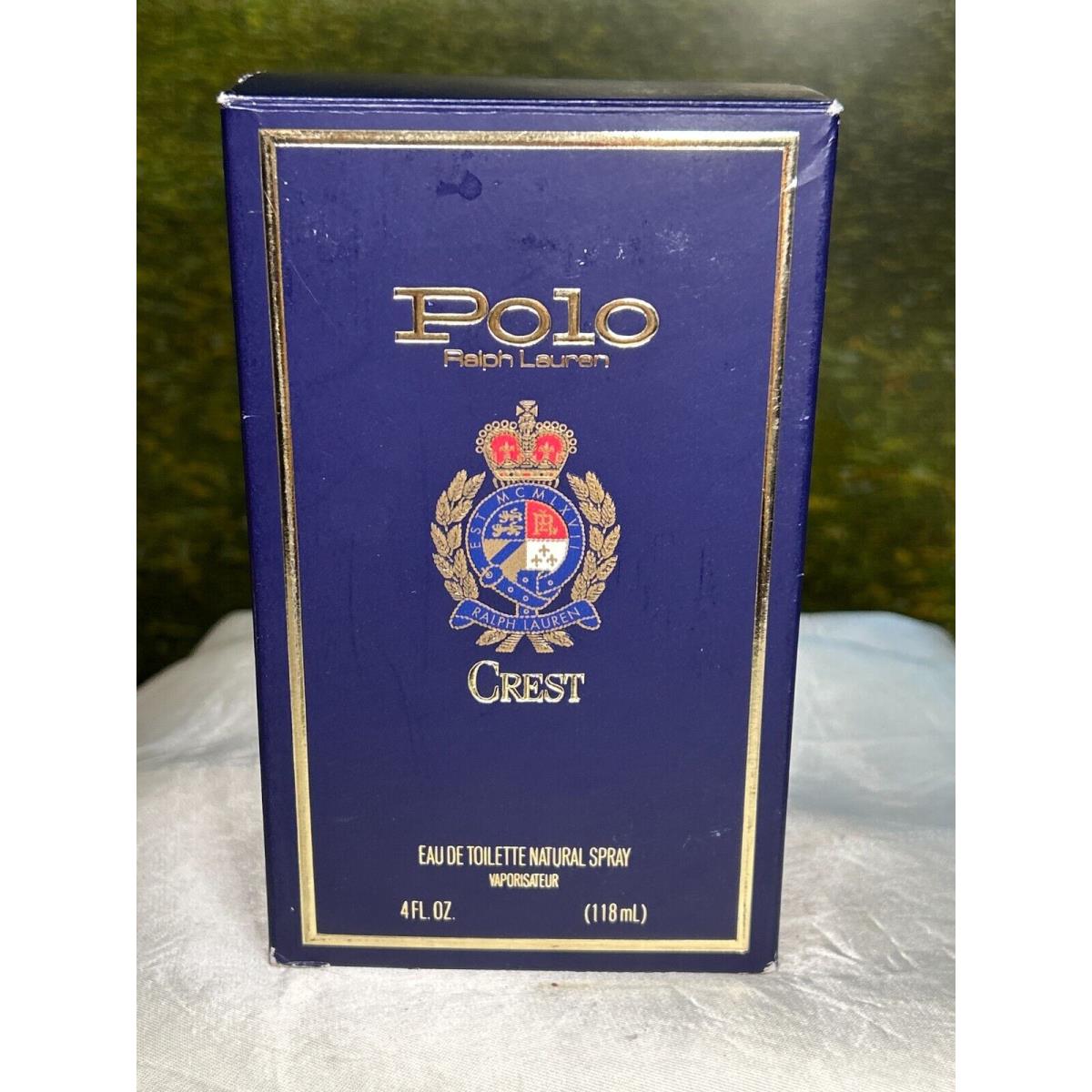 Ralph Lauren Polo Crest 118ML Edt Spray Vintage 15% Evaporated