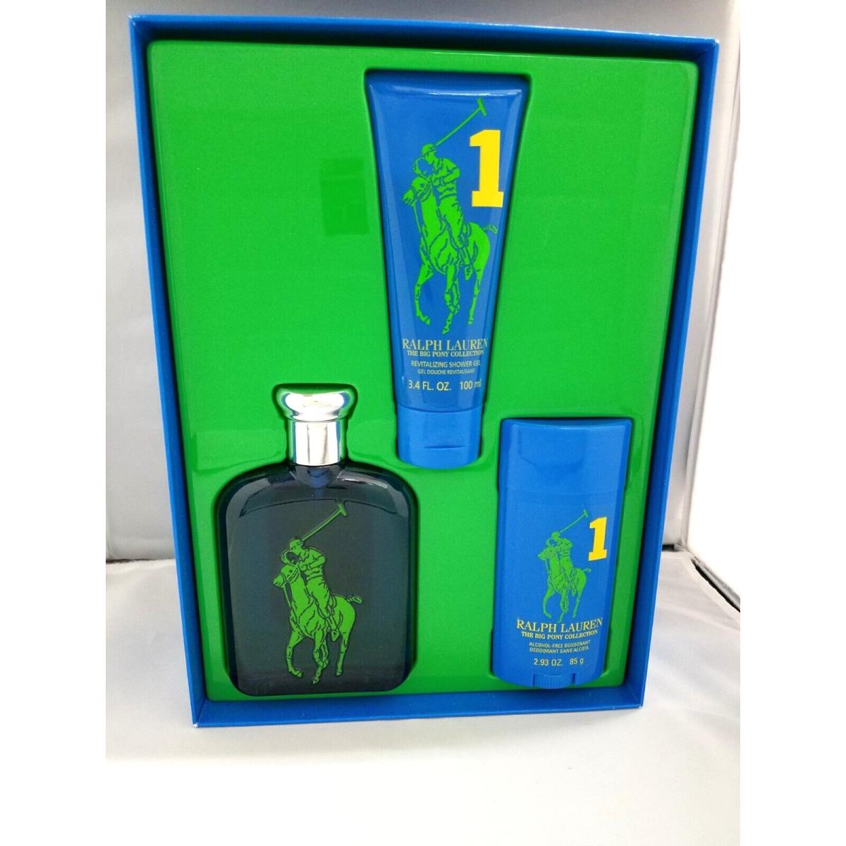 Ralph Lauren Polo Big Pony 1 3 Pcs Set For Men 4.2 FL OZ Please See Description