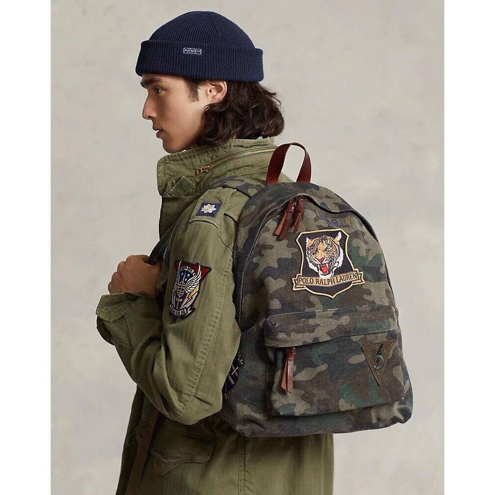 Polo Ralph Lauren Men s Iconic Tiger Patch Camo Canvas Backpack Daypack