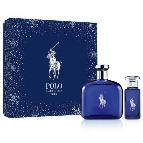 Ralph Lauren Polo Blue 2 PC Gift Set For Men - 4.2 OZ Edt + 1.0 OZ Edt