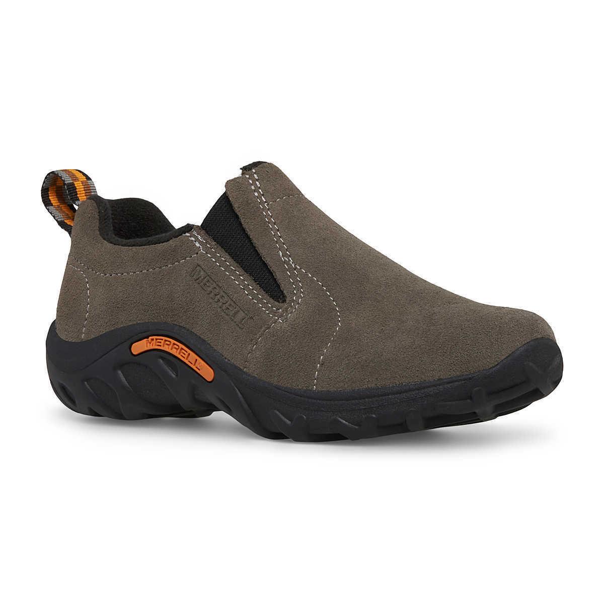 Merrell Jungle Moc J95635 Big Kid`s Gunsmoke Suede Slip-on Hiking Shoes PD92 - Gray