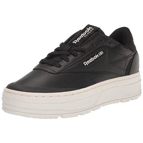 Reebok Women`s Club C Double Geo Sneaker Black/chalk 5 - Black/Chalk