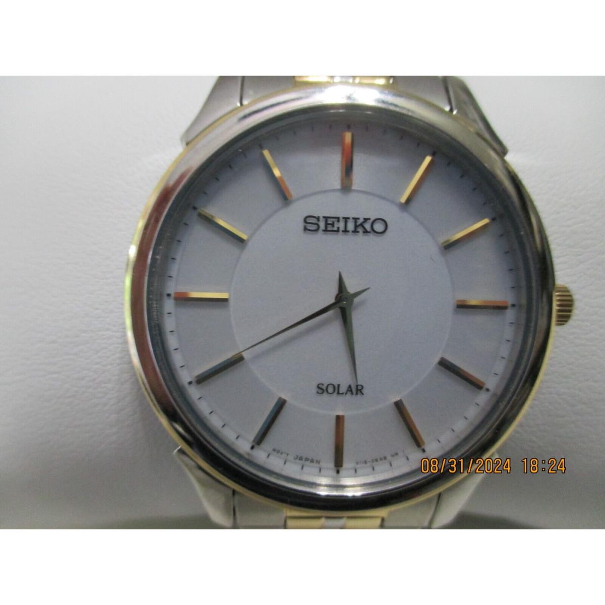 Seiko Solar v115-0CAO Stainless Watch-not Working