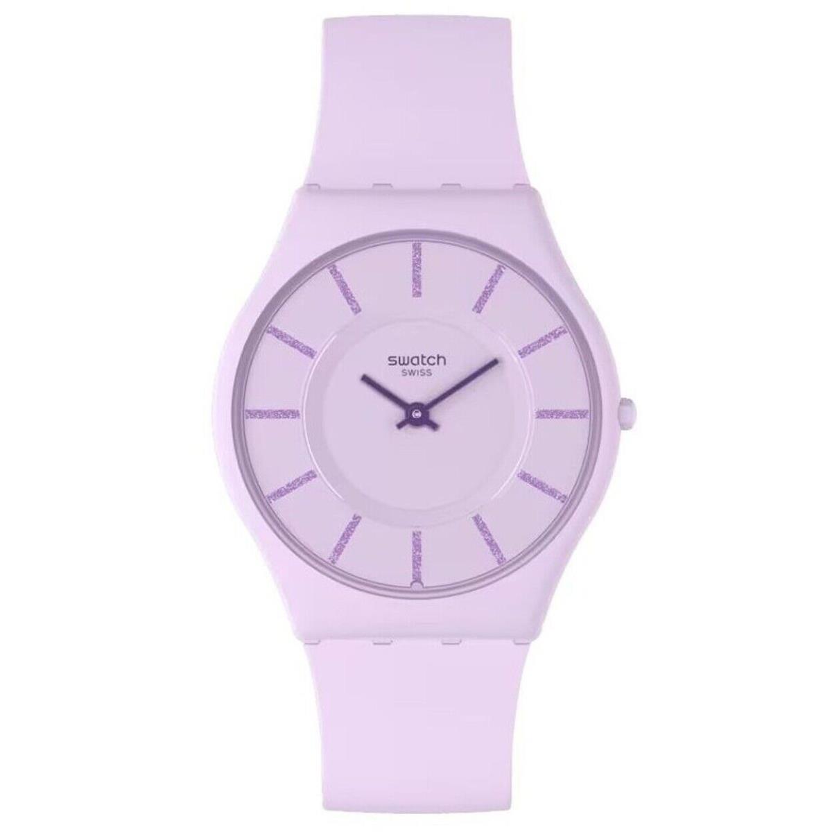 Seiko Swatch Mens Purple Dial Silicone Strap Watch Ss08v107 Bio-sourced Material