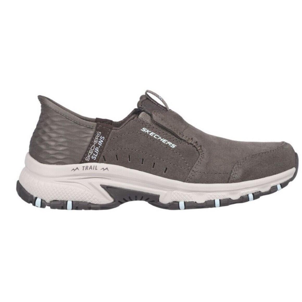 Skechers Hillcrest Sunapee Trail Hiking Women`s Slip In Slip Ons Shoes Sneakers - Dark Taupe