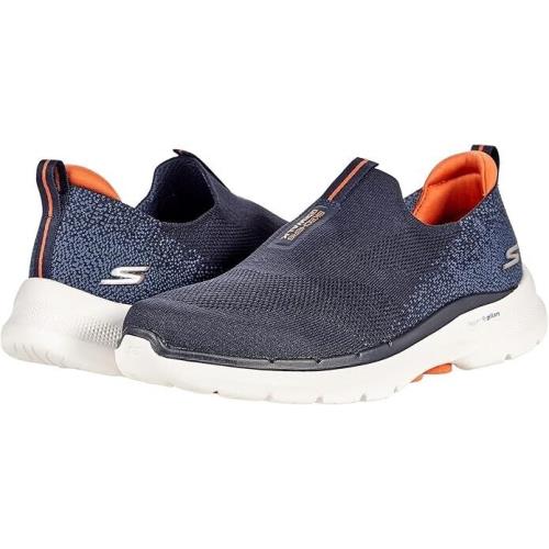 Skechers Men`s Gowalk 6 Stretch Fit Slip-on Athletic Performa Navy/orange SZ10.5