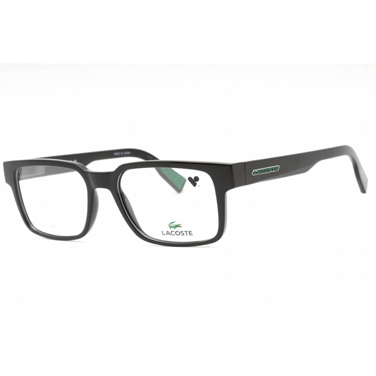 Lacoste Men`s Eyeglasses Black Plastic Rectangular Full Rim Frame L2928 001