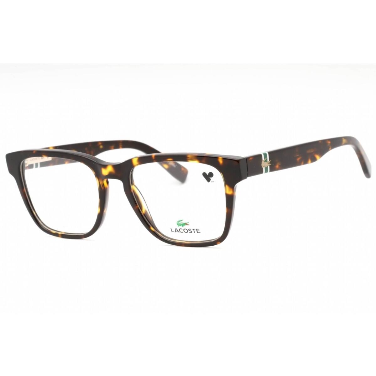 Lacoste Men`s Eyeglasses Dark Havana Plastic Square Full Rim Frame L2932 230