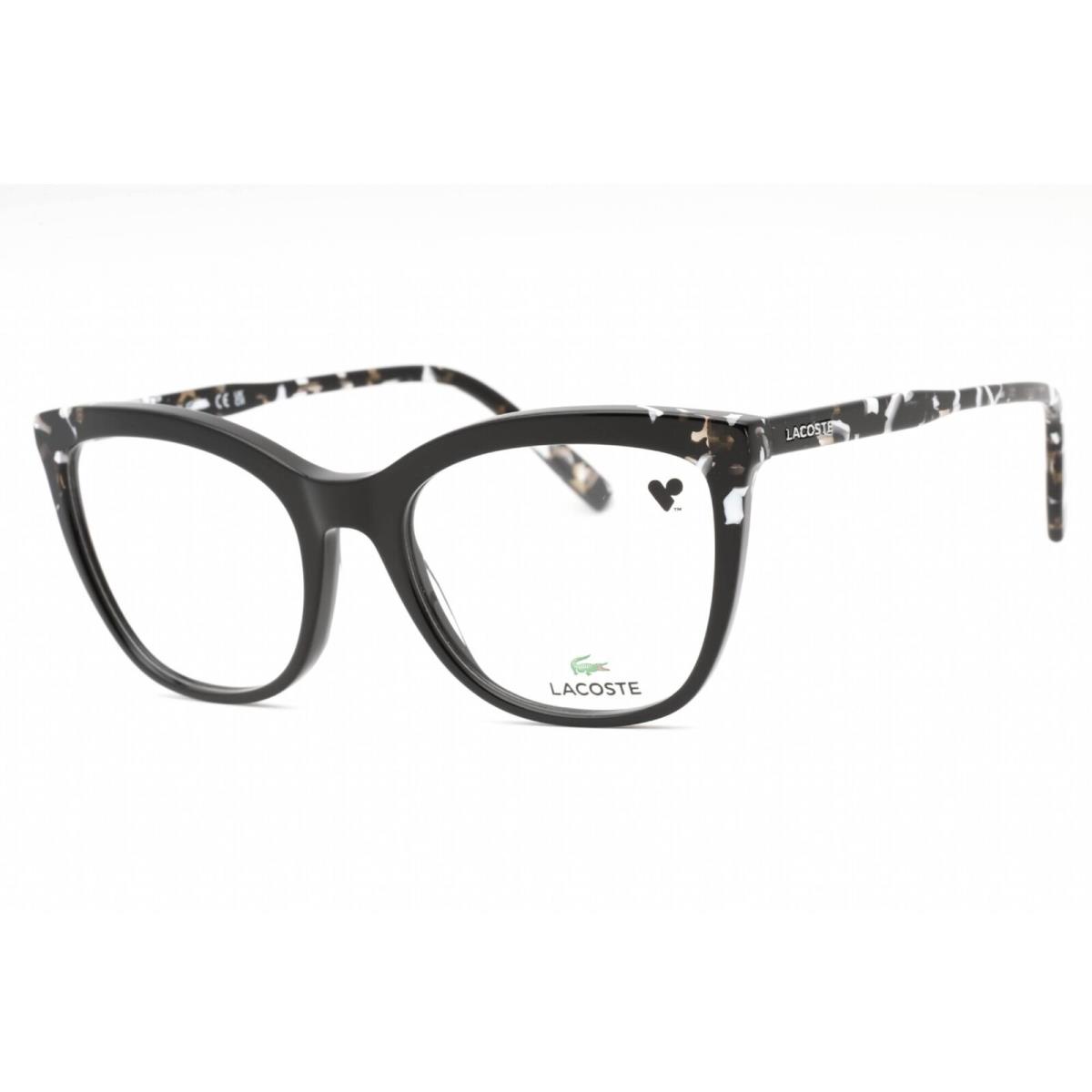 Lacoste Women`s Eyeglasses Black Plastic Cat Eye Shape Full Rim Frame L2884 001