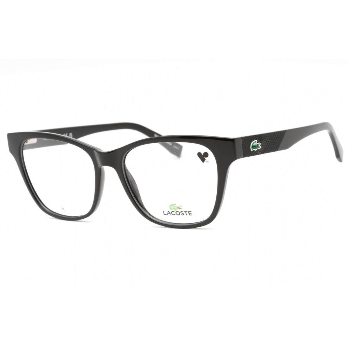 Lacoste Women`s Eyeglasses Black Plastic Square Shape Full Rim Frame L2920 001