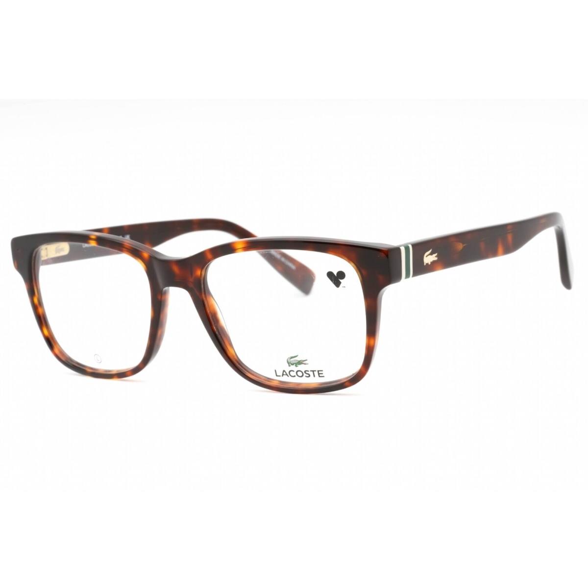 Lacoste Men`s Eyeglasses Dark Havana Plastic Square Full Rim Frame L2937 230