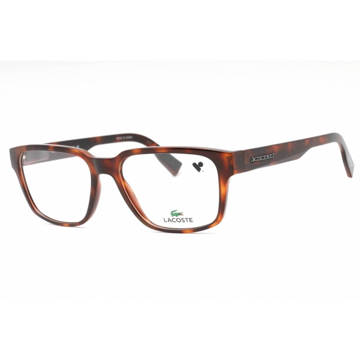 Lacoste Men`s Eyeglasses Havana Plastic Rectangular Full Rim Frame L2927 214