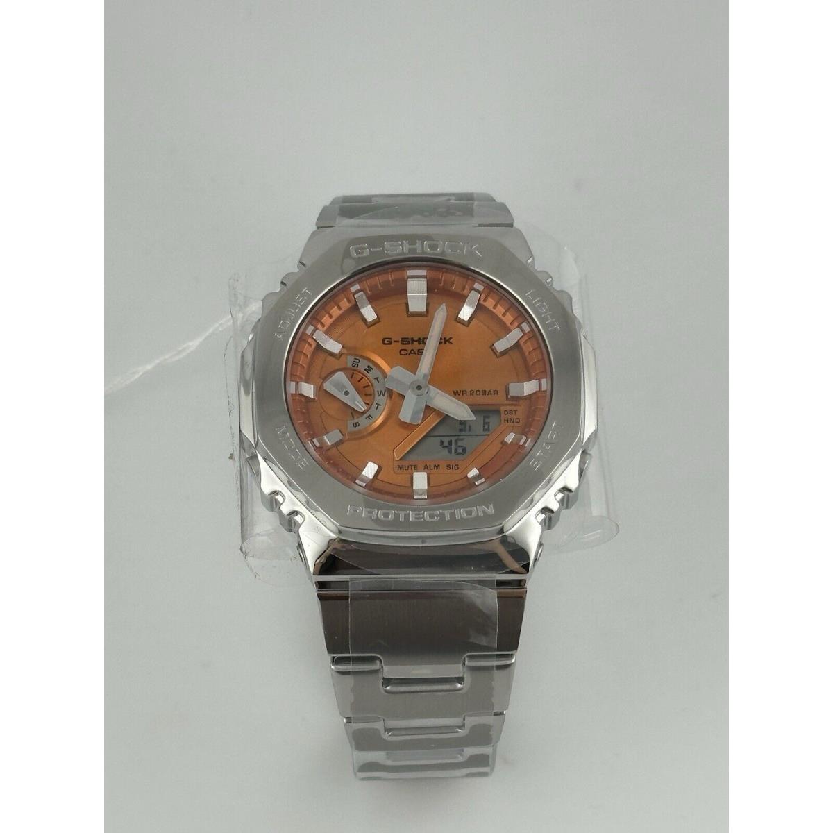 Casio G-shock GM2110D-4A Quartz Stainless Steel Orange Dial Watch