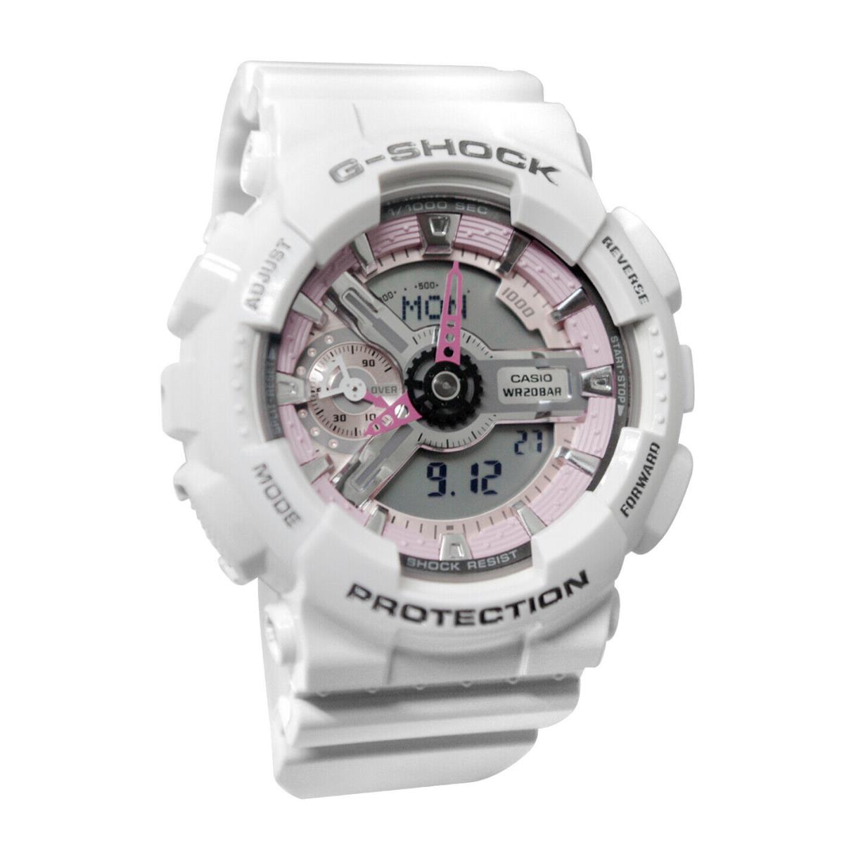 Casio GMAS110MP-7A G-shock Pink Grey Analog Digital White Resin Unisex Watch