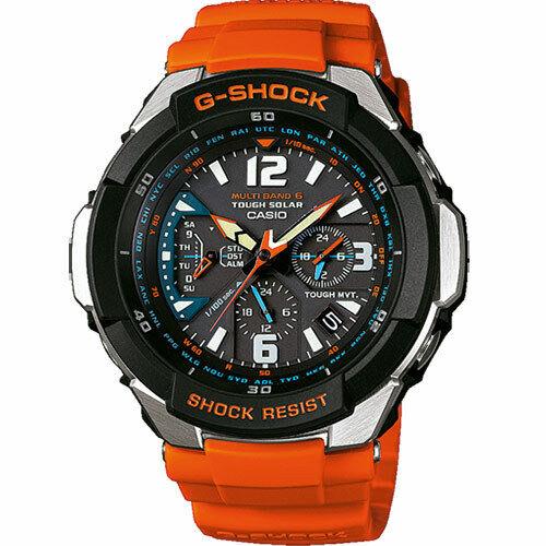 Casio G-shock Shock Resistant Neo Dsiplay World Time Orange Analog GW-3000M-4A