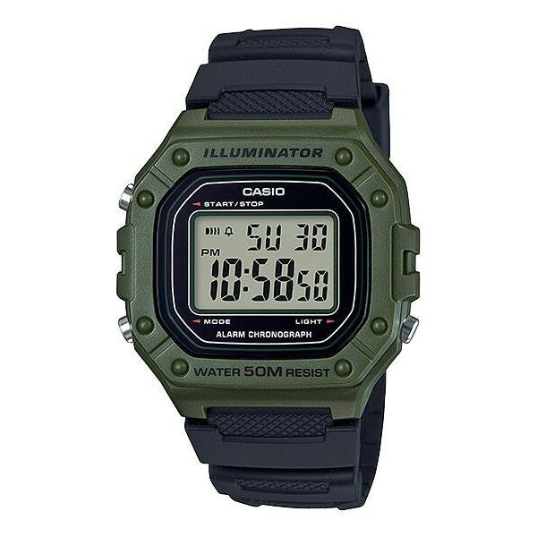 Casio Men`s Youth Series Digital Dark Green Resin Watch W-218H-3A