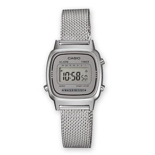 Womens Watch Casio LA670WEM-7D Stainless Steel Mesh Gray